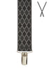 BRACES. X-Back with Nickel Clips. Harlequin Print. Black. 35mm width.-Braces-PEROZ Accessories