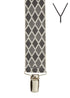 BRACES. Y-Back with Nickel Clips. Harlequin Print. Grey. 35mm width.-Braces-PEROZ Accessories