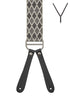 BRACES. Y-Back with Leather Ends. Harlequin Print. Grey. 35mm width.-Braces-PEROZ Accessories