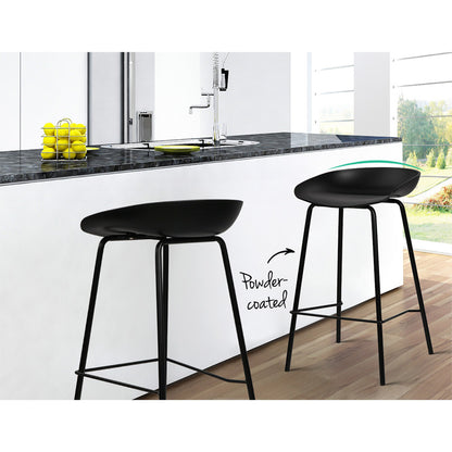 Artiss Set of 2 Metal Bar Stools - Black-Furniture &gt; Bar Stools &amp; Chairs - Peroz Australia - Image - 7