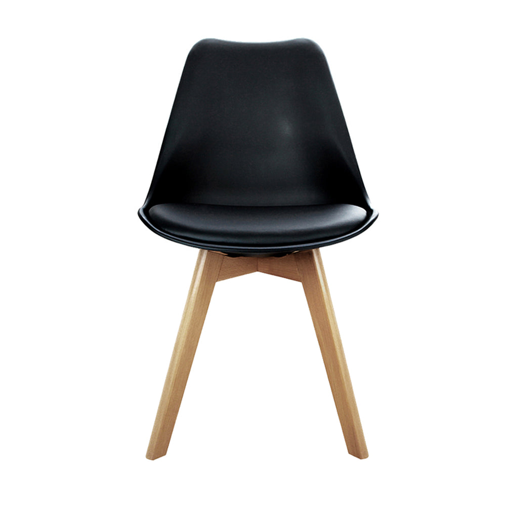 Artiss Set of 4 Padded Dining Chair - Black-Furniture &gt; Dining - Peroz Australia - Image - 3