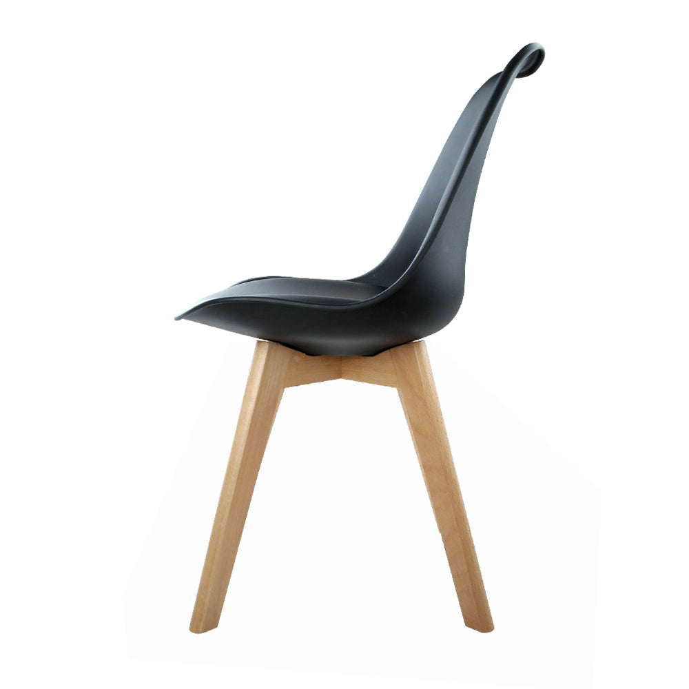 Artiss Set of 4 Padded Dining Chair - Black-Furniture &gt; Dining - Peroz Australia - Image - 4