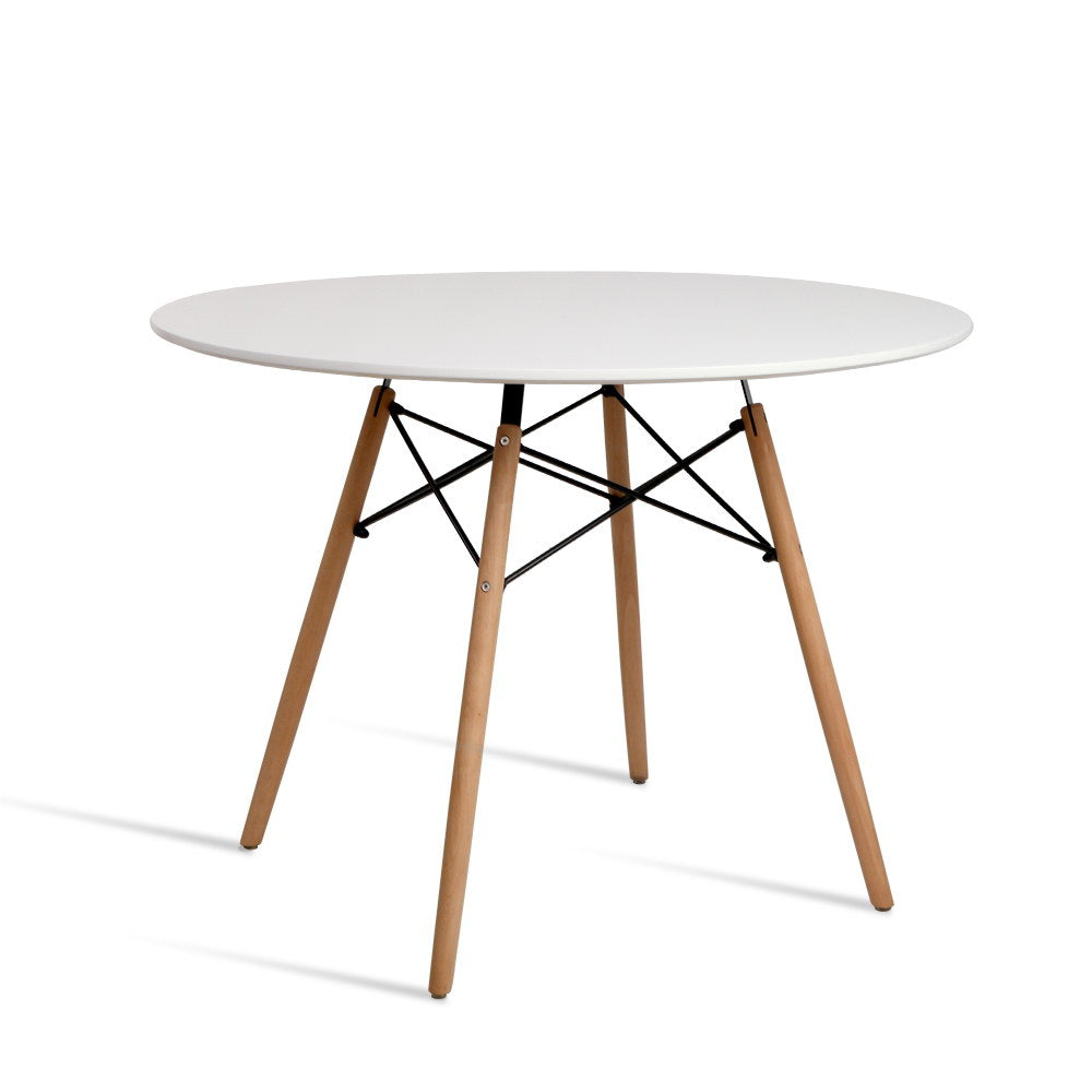 Artiss Dining Table 4 Seater Round Replica DSW Eiffel Kitchen Timber White-Furniture &gt; Dining - Peroz Australia - Image - 1