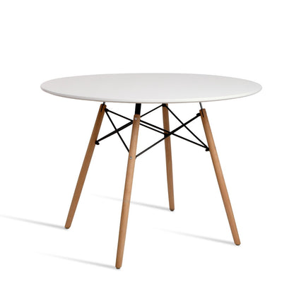 Artiss Dining Table 4 Seater Round Replica DSW Eiffel Kitchen Timber White-Furniture &gt; Dining - Peroz Australia - Image - 1