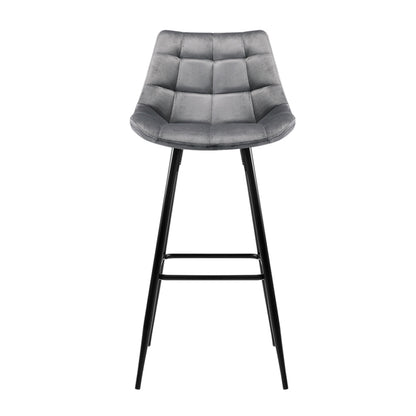 Artiss Set of 2 Velvet Bar Stools - Grey-Furniture &gt; Bar Stools &amp; Chairs - Peroz Australia - Image - 3