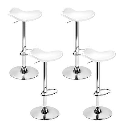 Artiss Set of 4 Swivel Bar Stools - White-Furniture &gt; Bar Stools &amp; Chairs - Peroz Australia - Image - 2