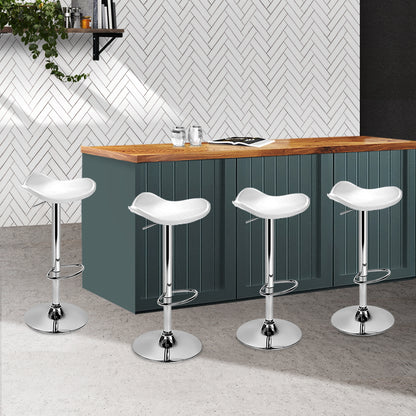 Artiss Set of 4 Swivel Bar Stools - White-Furniture &gt; Bar Stools &amp; Chairs - Peroz Australia - Image - 1