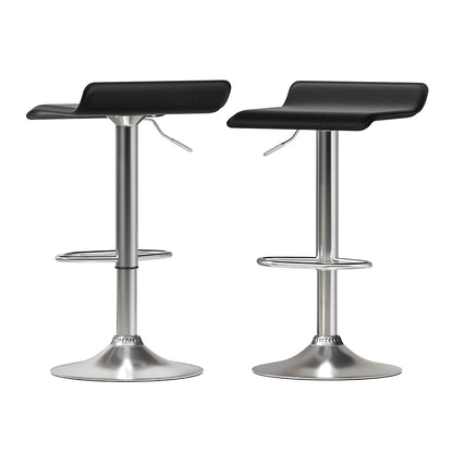 Artiss Bar Stools Kitchen Stool Chairs Dining Gas Lift PU Leather Black x2-Furniture &gt; Bar Stools &amp; Chairs-PEROZ Accessories