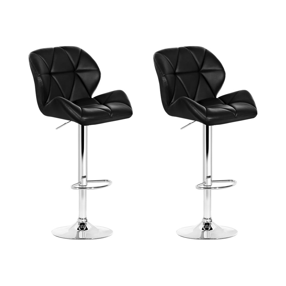 Artiss Set of 2 Kitchen Bar Stools - Black and Chrome-Furniture &gt; Bar Stools &amp; Chairs - Peroz Australia - Image - 2