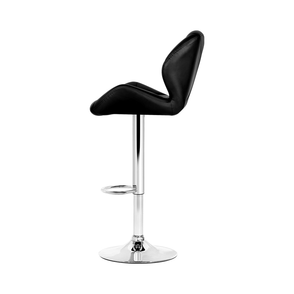 Artiss Set of 2 Kitchen Bar Stools - Black and Chrome-Furniture &gt; Bar Stools &amp; Chairs - Peroz Australia - Image - 5