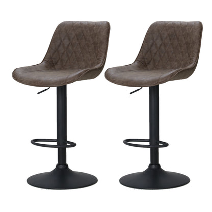 Artiss Set of 2 Bar Stools Kitchen Stool Chairs Metal Barstool Dining Chair Brown Rushal-Furniture &gt; Bar Stools &amp; Chairs - Peroz Australia - Image - 1