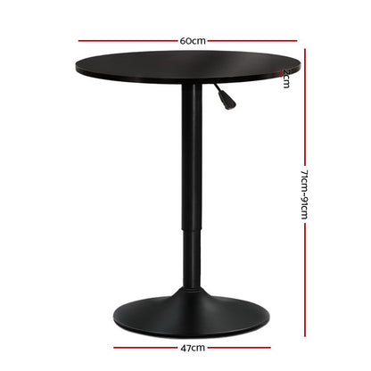 Artiss Bar Table Kitchen Tables Swivel Round Metal Black-Furniture &gt; Dining - Peroz Australia - Image - 3