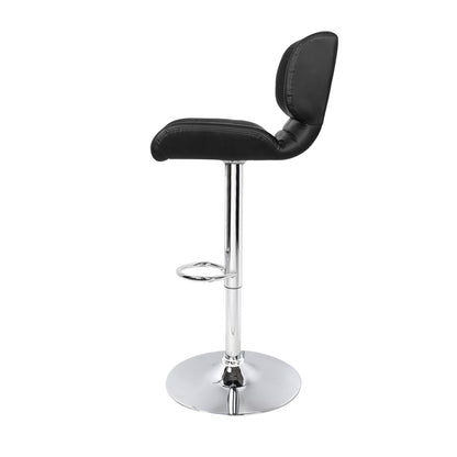 Artiss Set of 2 PU Leather Gas Lift Bar Stools - Black and Chrome-Furniture &gt; Bar Stools &amp; Chairs - Peroz Australia - Image - 5