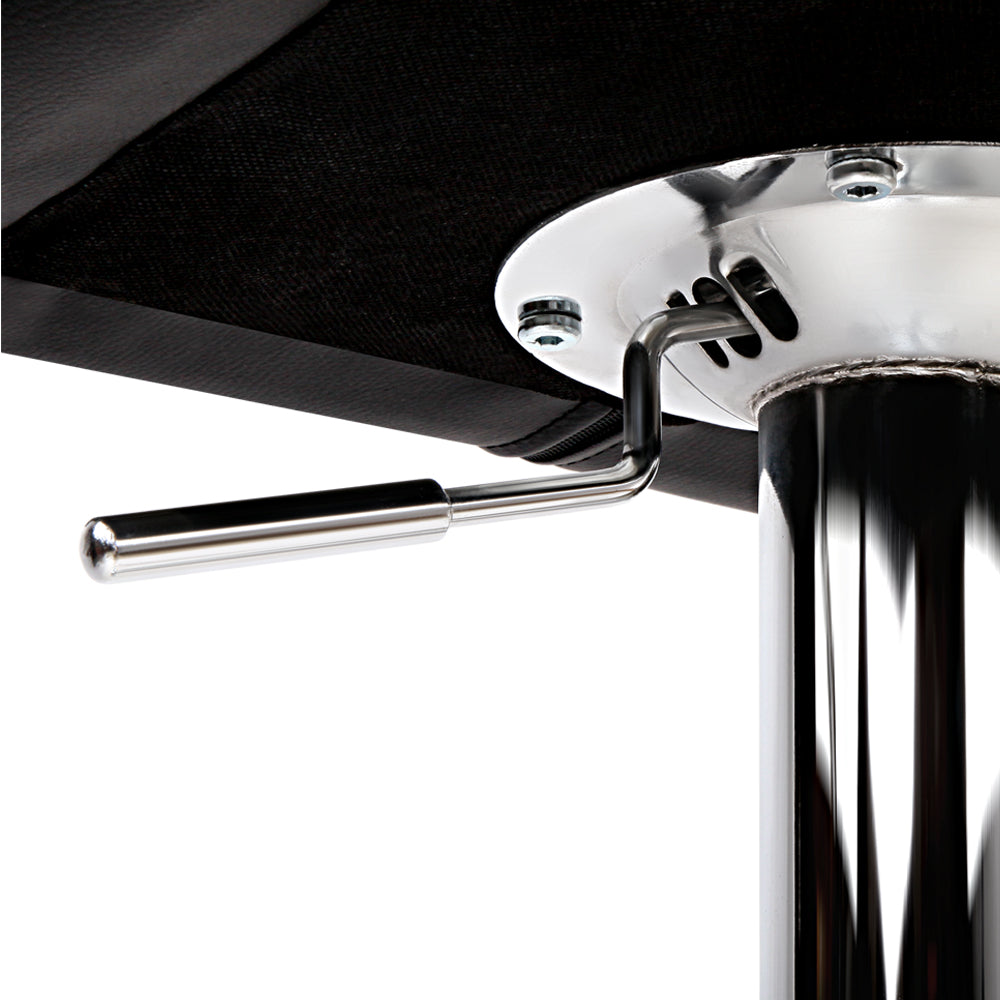 Artiss Set of 2 PU Leather Gas Lift Bar Stools - Black and Chrome-Furniture &gt; Bar Stools &amp; Chairs - Peroz Australia - Image - 7