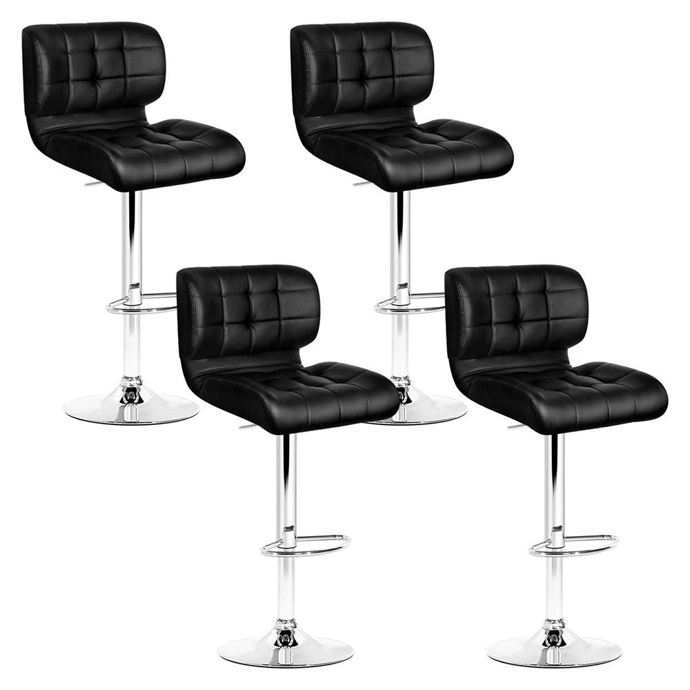 Artiss Set of 4 PU Leather Gas Lift Bar Stools - Black and Chrome-Furniture > Bar Stools & Chairs - Peroz Australia - Image - 1