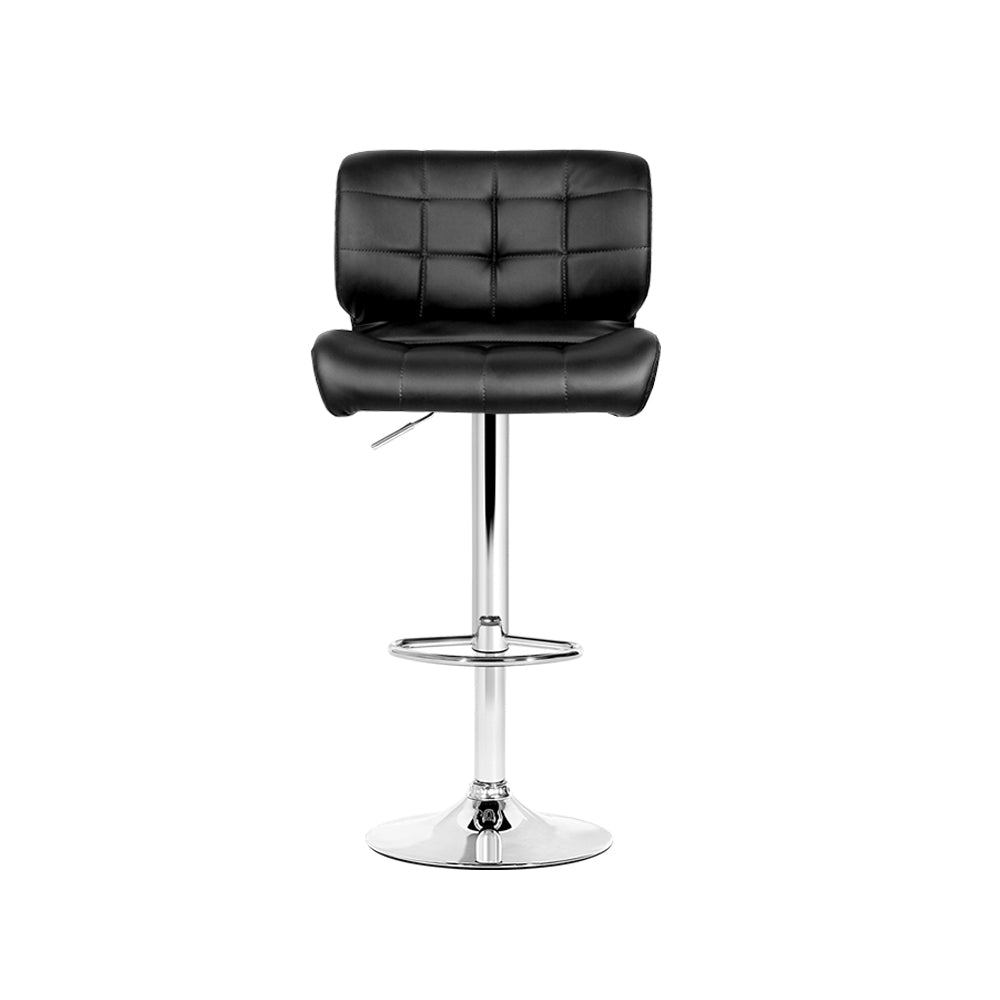 Artiss Set of 4 PU Leather Gas Lift Bar Stools - Black and Chrome-Furniture &gt; Bar Stools &amp; Chairs - Peroz Australia - Image - 3