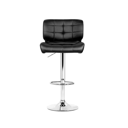 Artiss Set of 4 PU Leather Gas Lift Bar Stools - Black and Chrome-Furniture &gt; Bar Stools &amp; Chairs - Peroz Australia - Image - 3