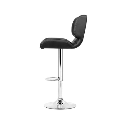Artiss Set of 4 PU Leather Gas Lift Bar Stools - Black and Chrome-Furniture &gt; Bar Stools &amp; Chairs - Peroz Australia - Image - 4