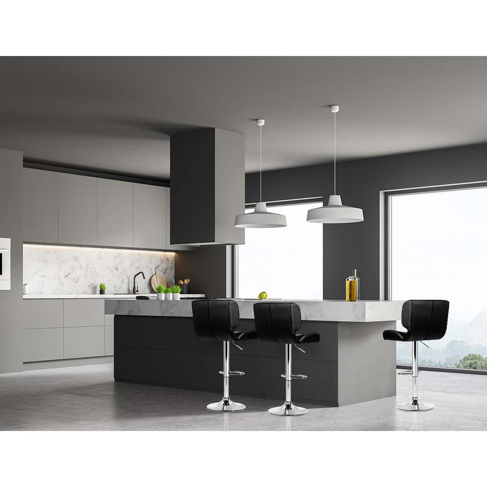 Artiss Set of 4 PU Leather Gas Lift Bar Stools - Black and Chrome-Furniture &gt; Bar Stools &amp; Chairs - Peroz Australia - Image - 7