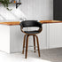 Artiss Swivel PU Leather Bar Stool - Wood and Black-Furniture > Bar Stools & Chairs - Peroz Australia - Image - 1