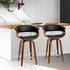 Artiss Set of 2 Swivel PU Leather Bar Stool - Wood and Black-Furniture > Bar Stools & Chairs - Peroz Australia - Image - 1