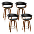 Artiss Set of 4 Swivel PU Leather Bar Stool - Wood and Black-Furniture > Bar Stools & Chairs - Peroz Australia - Image - 1