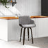 Artiss Velvet Bar Stool Swivel - Grey and Wood-Furniture > Bar Stools & Chairs - Peroz Australia - Image - 1