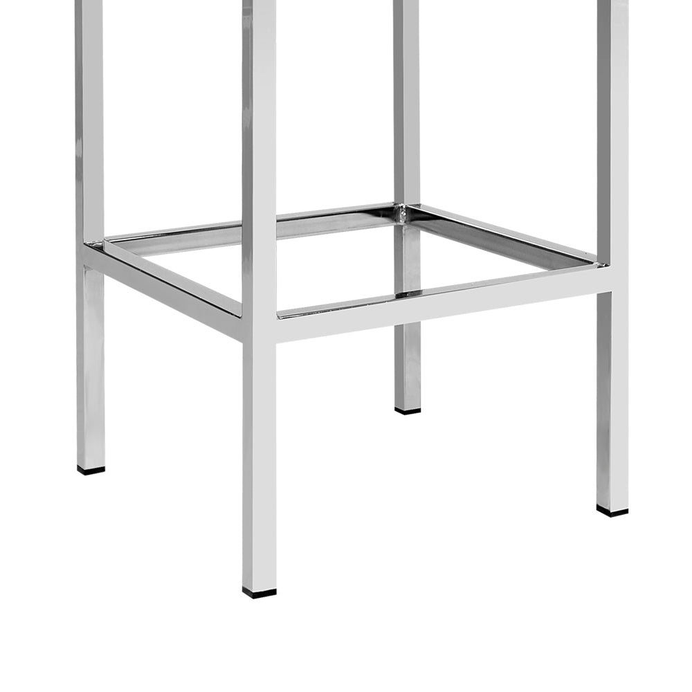 Artiss Set of 2 PU Leather Backless Bar Stools - White and Chrome-Furniture &gt; Bar Stools &amp; Chairs - Peroz Australia - Image - 7