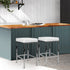 Artiss Set of 2 PU Leather Backless Bar Stools - White and Chrome-Furniture > Bar Stools & Chairs - Peroz Australia - Image - 1