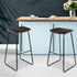 Artiss Set of 2 Backless PU Leather Bar Stools - Black and Wood-Furniture > Bar Stools & Chairs - Peroz Australia - Image - 1