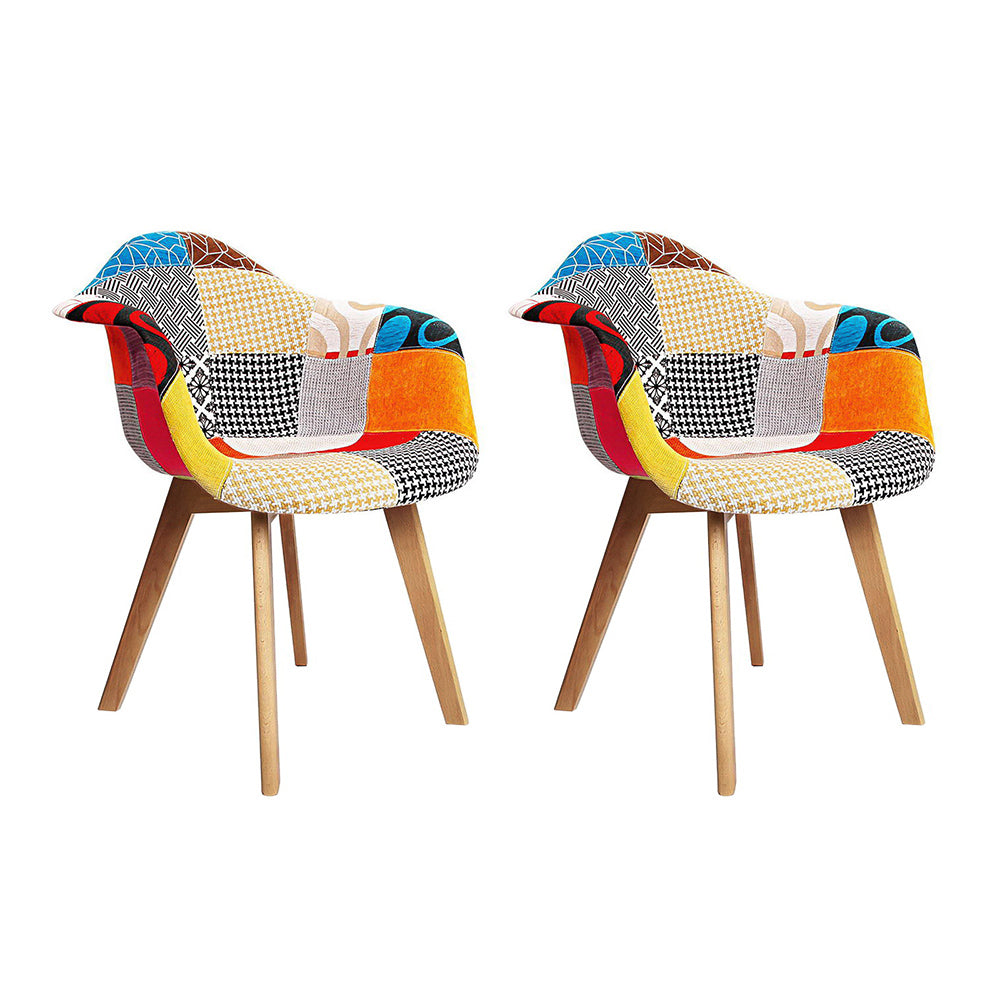 Artiss Set of 2 Fabric Dining Chairs-Furniture &gt; Dining - Peroz Australia - Image - 2