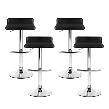 Artiss Set of 4 PU Leather Wave Style Bar Stools - Black-Furniture &gt; Bar Stools &amp; Chairs - Peroz Australia - Image - 3
