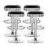 Artiss Set of 4 PU Leather Backless Bar Stools - Black and Chrome-Furniture > Bar Stools & Chairs - Peroz Australia - Image - 1