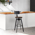 Artiss Rustic Industrial Style Metal Bar Stool - Black and Wood-Furniture > Bar Stools & Chairs - Peroz Australia - Image - 1