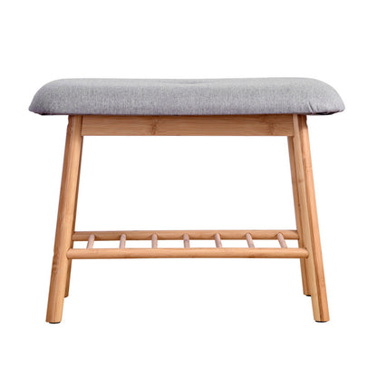 Artiss Shoe Rack Seat Bench Chair Shelf Organisers Bamboo Grey-Furniture &gt; Living Room - Peroz Australia - Image - 4
