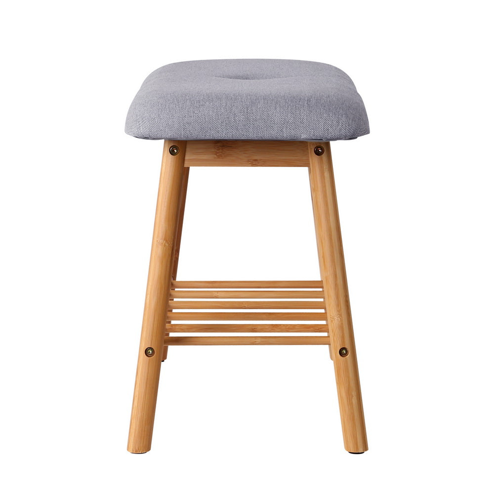 Artiss Shoe Rack Seat Bench Chair Shelf Organisers Bamboo Grey-Furniture &gt; Living Room - Peroz Australia - Image - 5