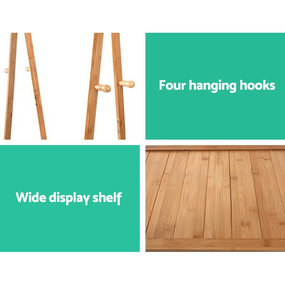 Artiss Bamboo Hanger Stand Wooden Clothes Rack Display Shelf-Furniture &gt; Bedroom - Peroz Australia - Image - 7