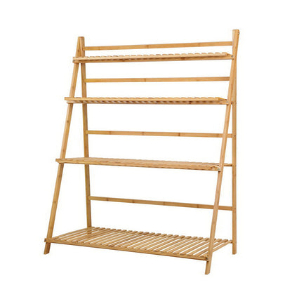 Artiss Bamboo Wooden Ladder Shelf Plant Stand Foldable-Furniture &gt; Outdoor - Peroz Australia - Image - 2
