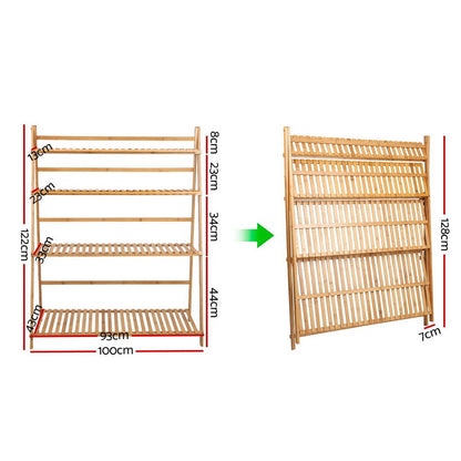 Artiss Bamboo Wooden Ladder Shelf Plant Stand Foldable-Furniture &gt; Outdoor - Peroz Australia - Image - 3