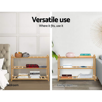 Artiss 3 Tiers Bamboo Shoe Rack Storage Organiser Wooden Shelf Stand Shelves-Furniture &gt; Living Room - Peroz Australia - Image - 8