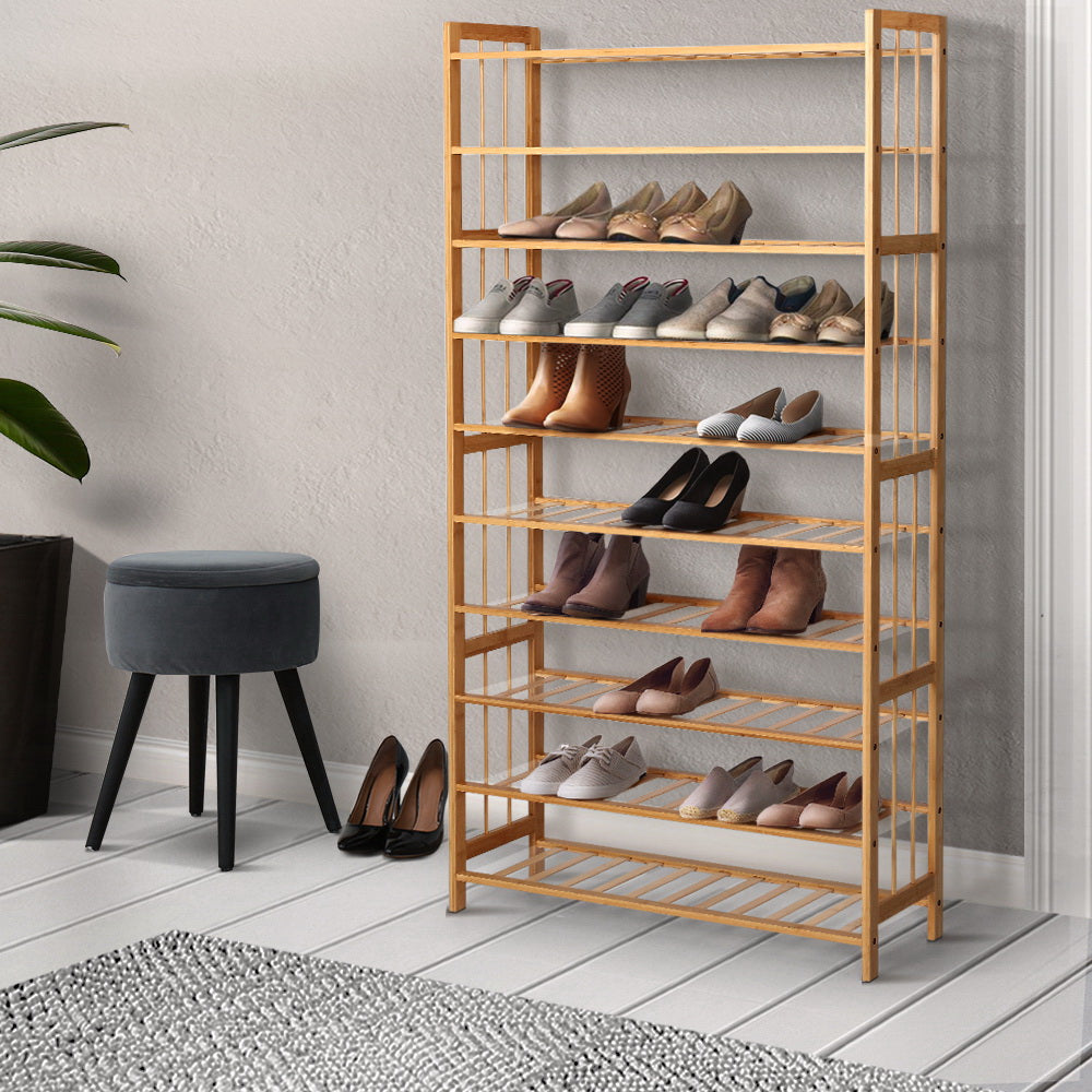 Artiss 10-Tier Bamboo Shoe Rack Wooden Shelf Stand Storage Organizer-Furniture &gt; Living Room - Peroz Australia - Image - 1