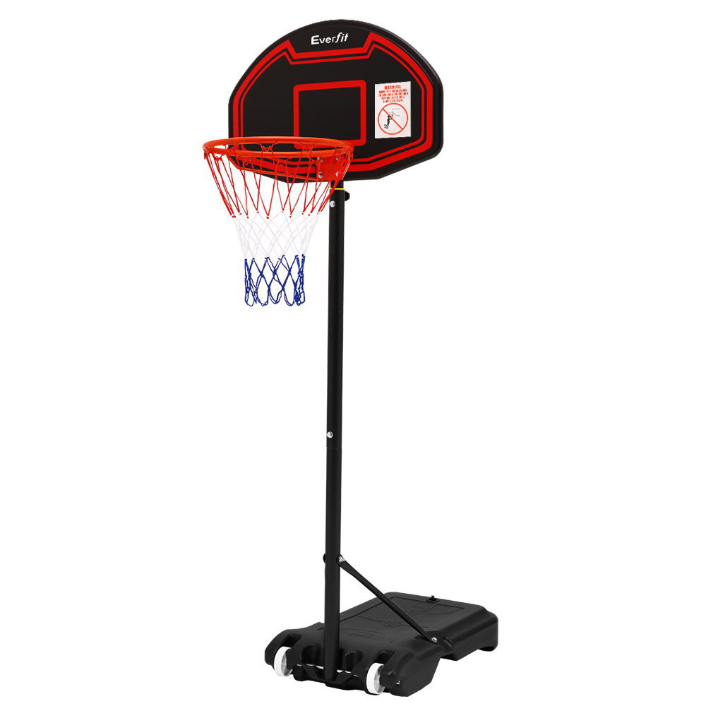 Everfit 2.1M Adjustable Portable Basketball Stand Hoop System Rim Black-Sports &amp; Fitness &gt; Basketball &amp; Accessories-PEROZ Accessories