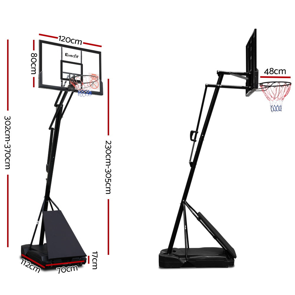Everfit Pro Portable Basketball Stand System Ring Hoop Net Height Adjustable 3.05M-Sports &amp; Fitness &gt; Basketball &amp; Accessories-PEROZ Accessories