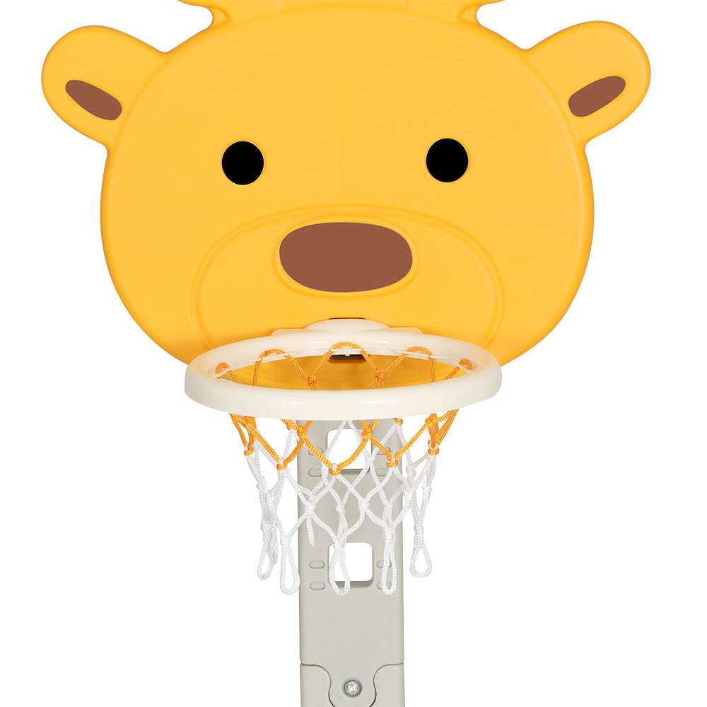Everfit Kids Basketball Hoop Stand Adjustable 5-in-1 Sports Center Toys Yellow-Sports &amp; Fitness &gt; Basketball &amp; Accessories-PEROZ Accessories