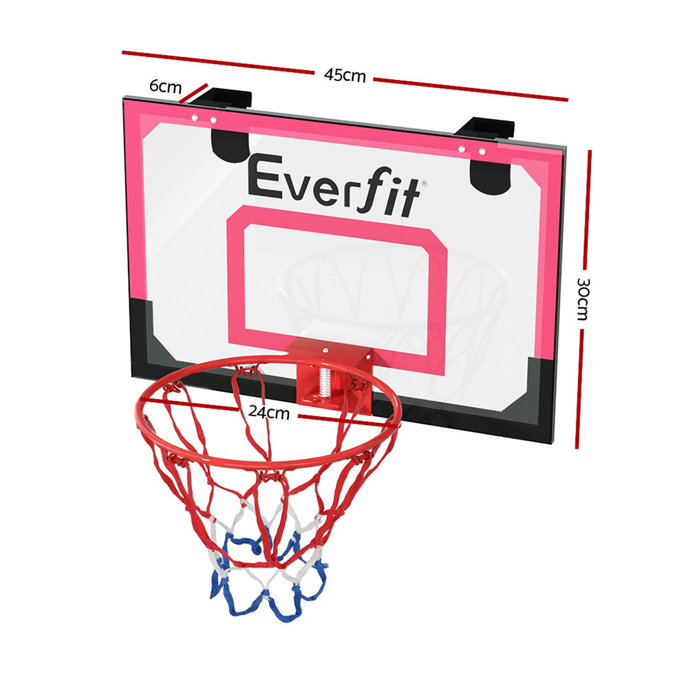 Everfit Mini Basketball Hoop Door Wall Mounted Kids Sports Backboard Indoor Red-Sports &amp; Fitness &gt; Basketball &amp; Accessories-PEROZ Accessories