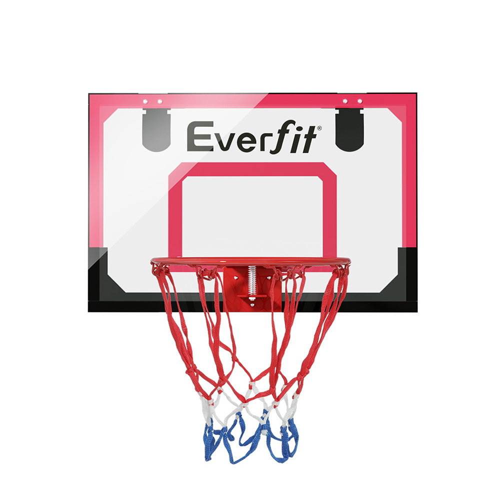 Everfit Mini Basketball Hoop Door Wall Mounted Kids Sports Backboard Indoor Red-Sports &amp; Fitness &gt; Basketball &amp; Accessories-PEROZ Accessories