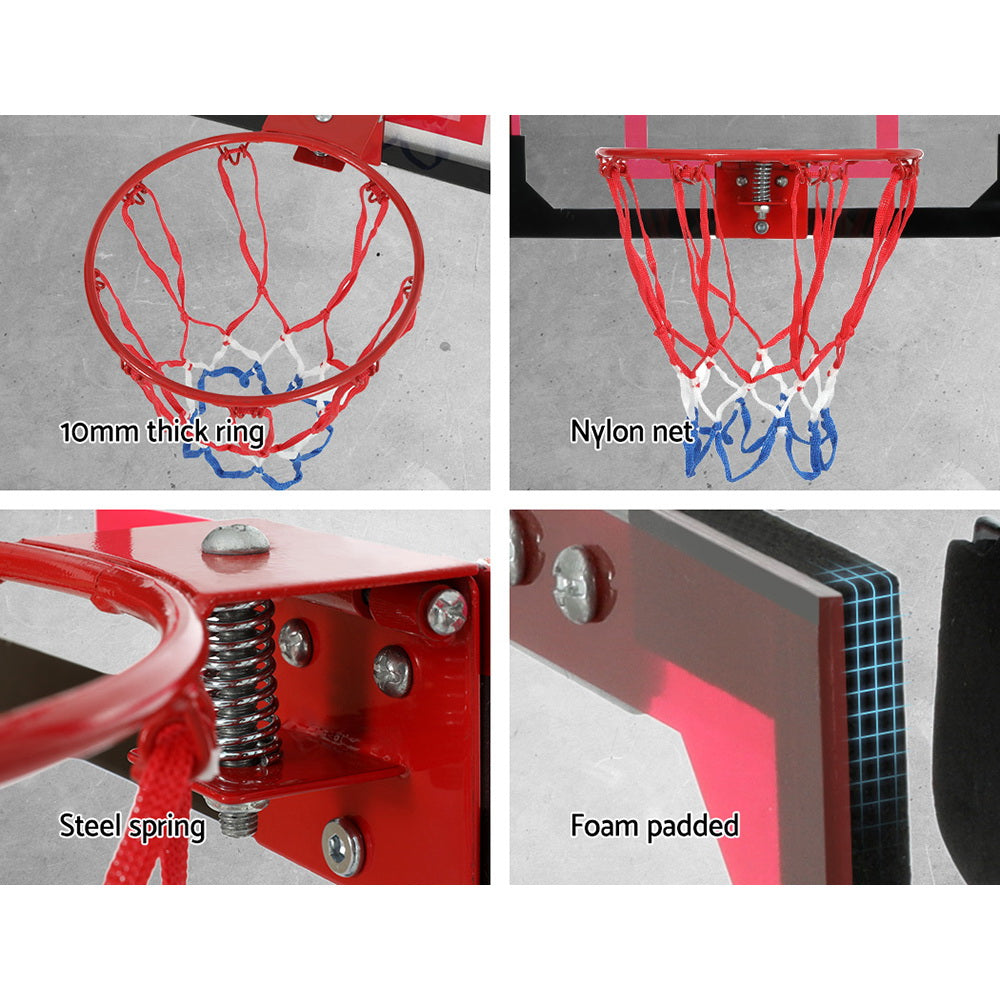 Everfit Mini Basketball Hoop Door Wall Mounted Kids Sports Backboard Indoor Red-Sports &amp; Fitness &gt; Basketball &amp; Accessories-PEROZ Accessories