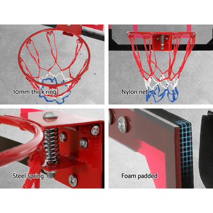 Everfit Mini Basketball Hoop Door Wall Mounted Kids Sports Backboard Indoor Red-Sports &amp; Fitness &gt; Basketball &amp; Accessories-PEROZ Accessories