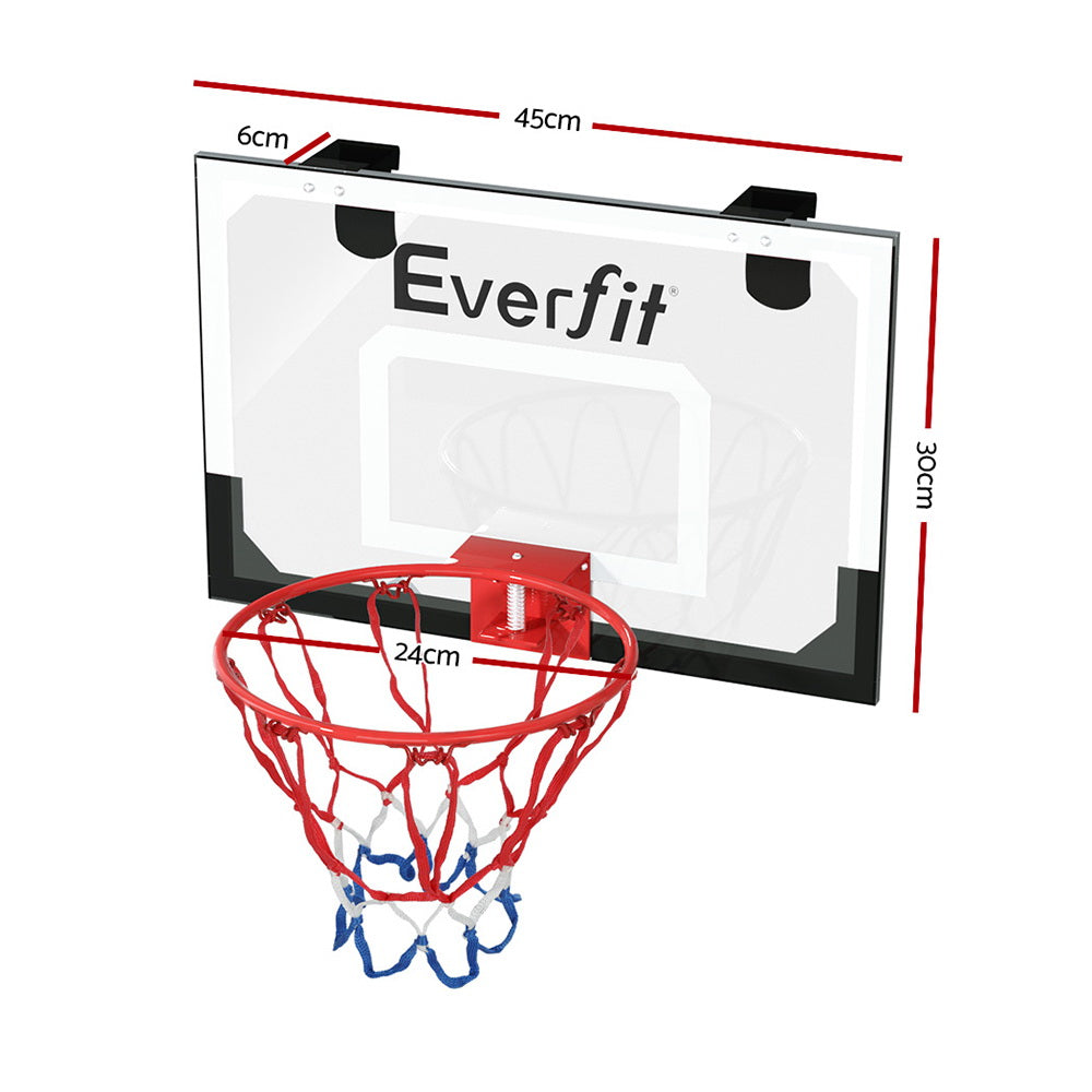 Everfit Mini Basketball Hoop Door Wall Mounted Kids Sport Backboard Indoor Black-Sports &amp; Fitness &gt; Basketball &amp; Accessories-PEROZ Accessories