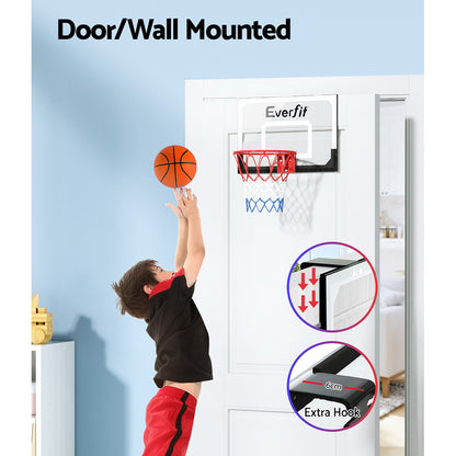 Everfit Mini Basketball Hoop Door Wall Mounted Kids Sport Backboard Indoor Black-Sports &amp; Fitness &gt; Basketball &amp; Accessories-PEROZ Accessories